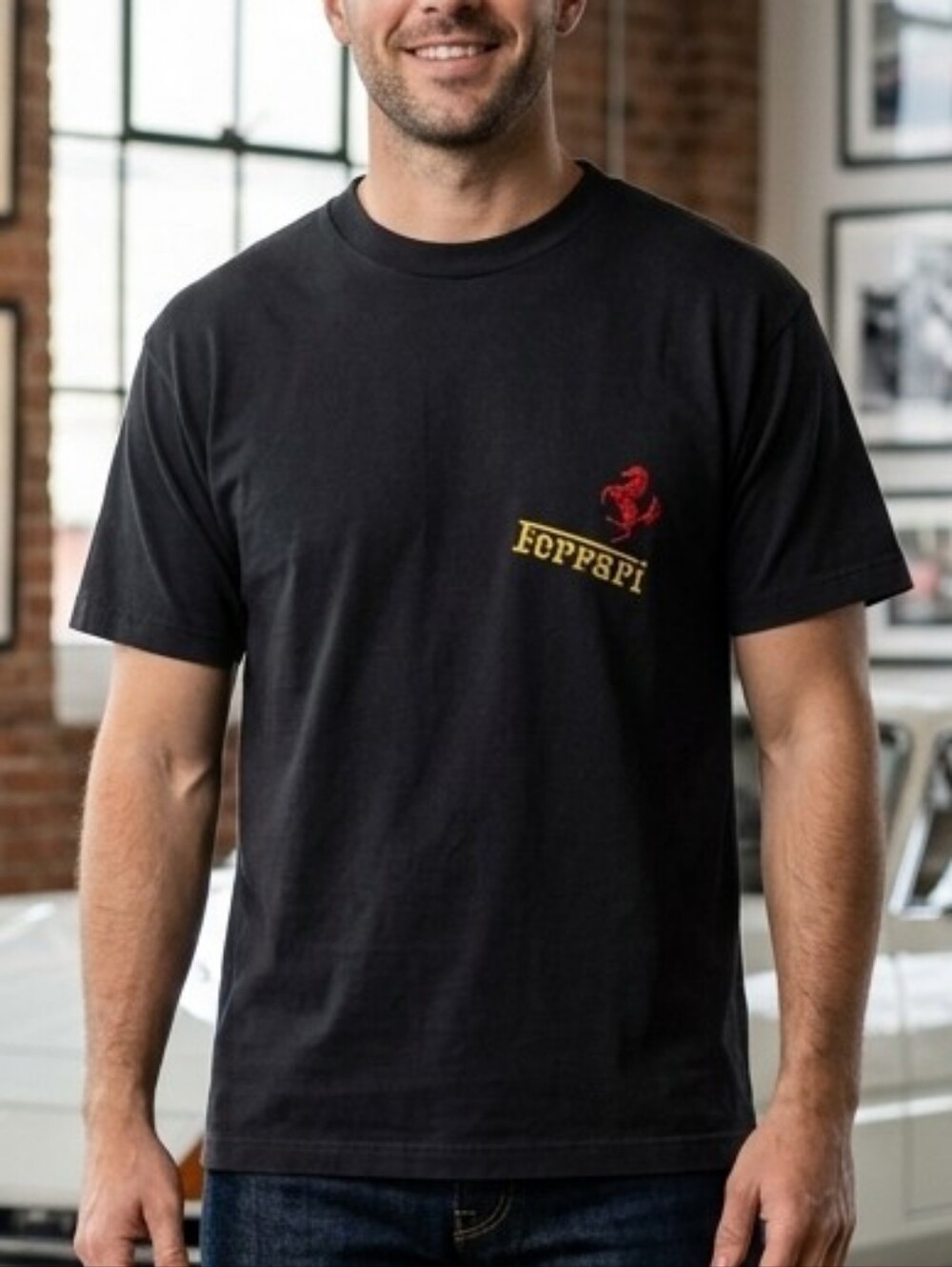 Vintage 90s Ferrari Black T Shirt